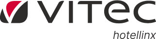 Vitec logo with black and red coloring and no background