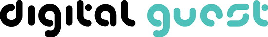 black & turquoise logo of Digital Guest